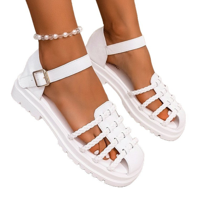 Damen Riemchen-Sandalen mit geflochtenem Design R&B