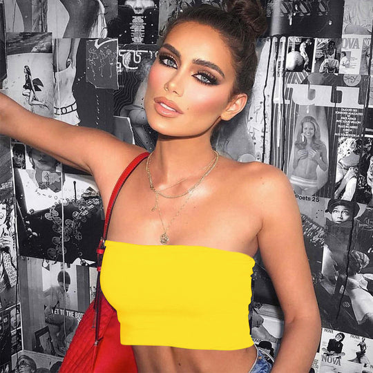 Damen Bandeau-Top aus elastischem Material mit figurformendem Schnitt R&B