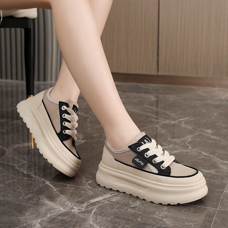 Damen sportliche Sneakers mit robustem Obermaterial und dämpfender Sohle R&B