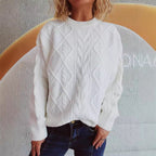 Damen Grobstrickpullover mit elegantem Zopfdesign und lässigem Schnitt R&B