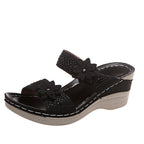 Damen Komfortable und modische Riemensandalen mit floralem Design