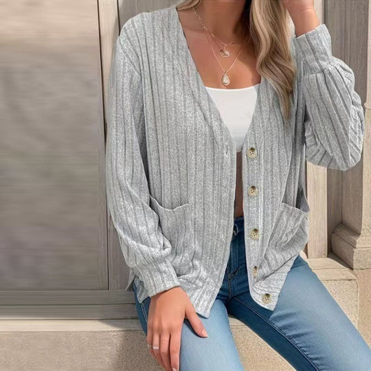 R&B | Strickjacke Polyester Komfortabel, Leicht, Taschen