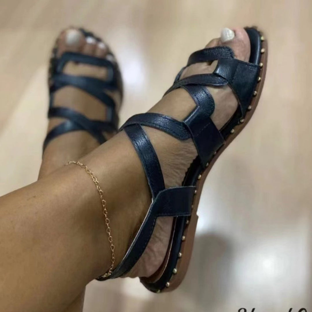 Damen farbenfrohe Sandalen mit flexiblen Riemen R&B