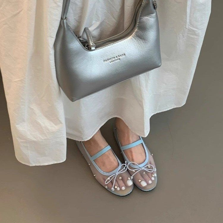 Damen Ballerinas mit zartem Schleifen-Design und Perlverzierung R&B