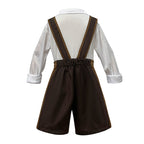 Herren nan traditionelles Kinderlederhosen-Set mit verstellbaren Hosenträgern und Trachtenhut R&B
