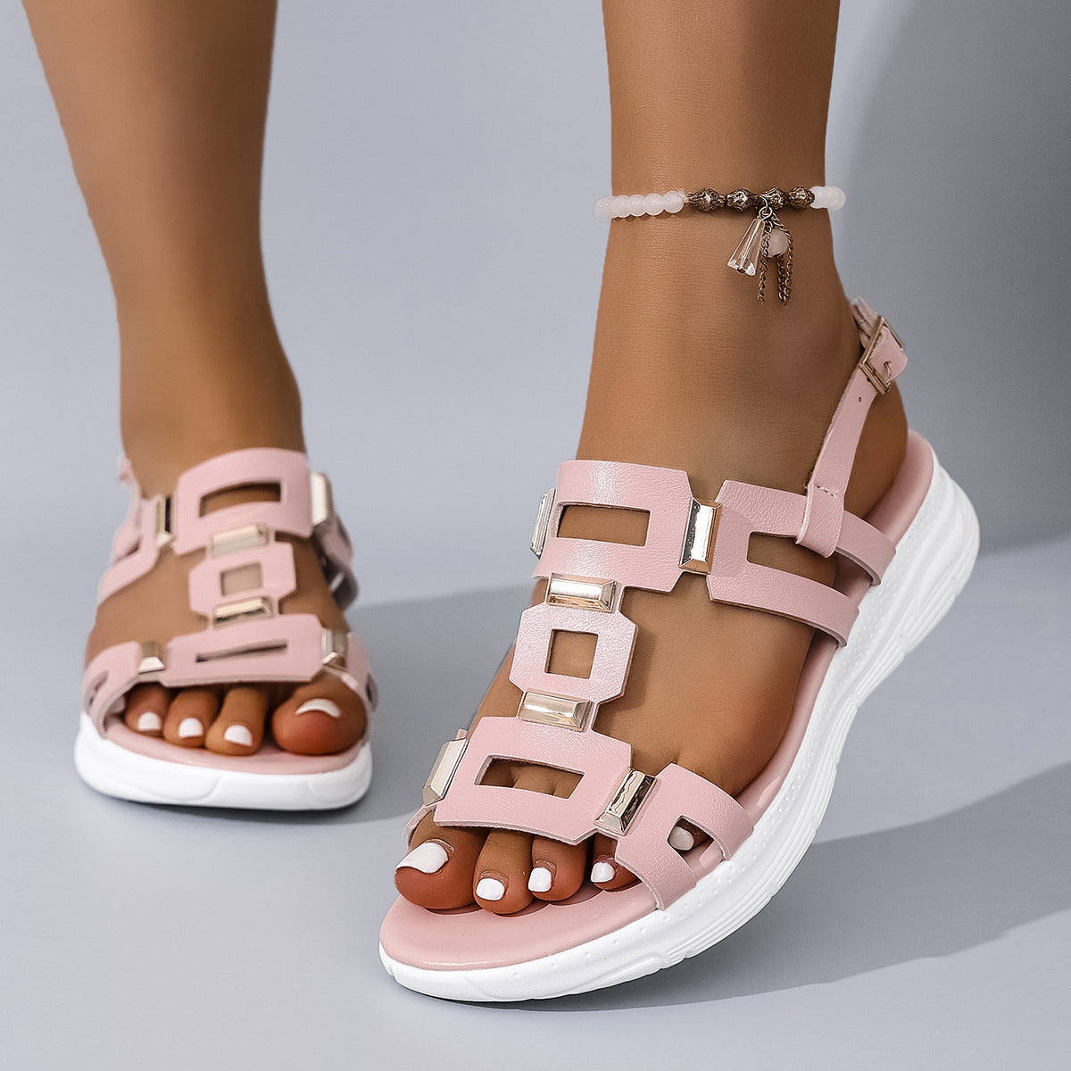 Damen Sportliche Sandalen mit modischem Riemendesign und komfortablem Fußbett R&B