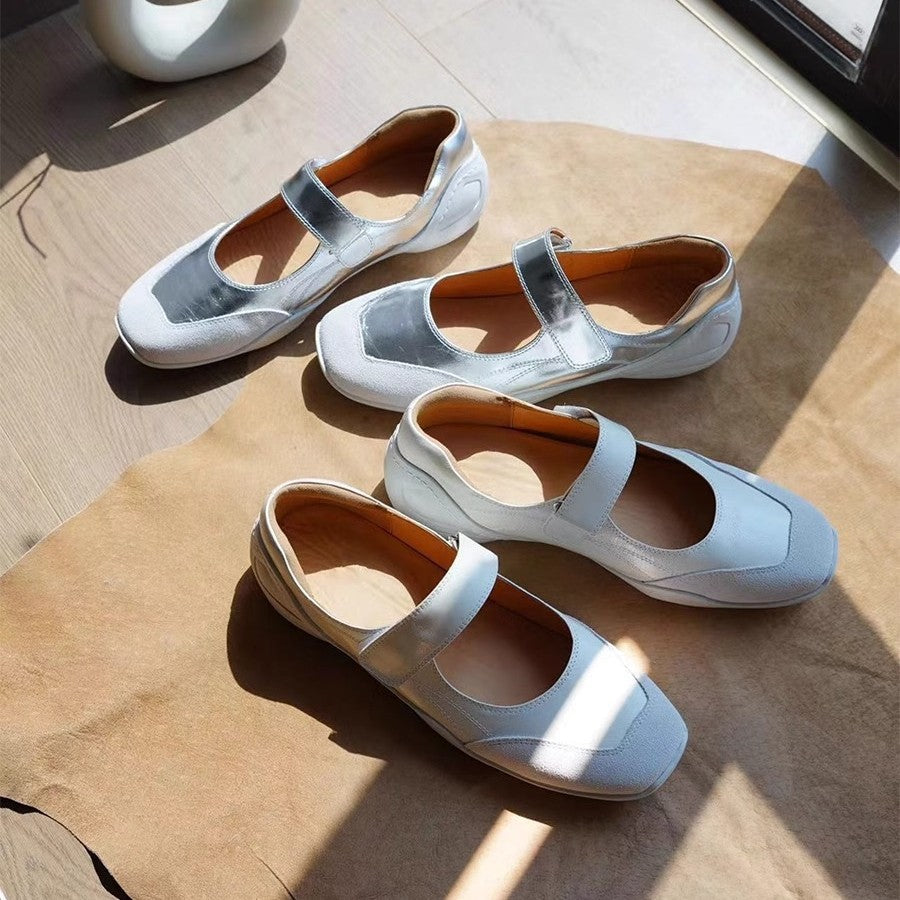 Damen bequeme Slip-On Schuhe mit verstellbarem Riemen und orthopädischer Innensohle R&B