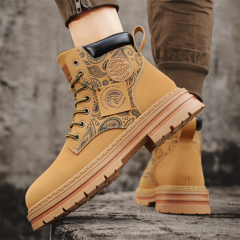 Damen Modische und robuste High-Top Stiefel mit detaillierter Paisleymuster R&B
