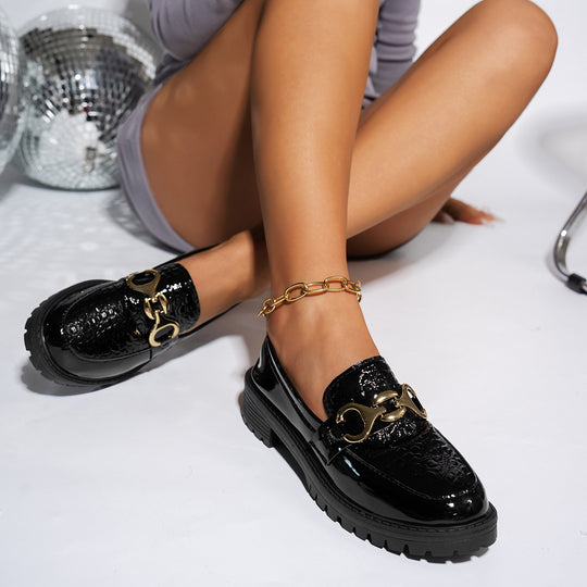 Damen Modische Loafers im Biker-Stil R&B