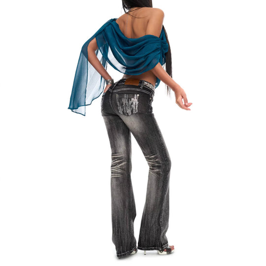 Damen Bootcut Jeans R&B