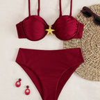 Damen Bikini-Set mit elegantem Push-Up-Oberteil und hohem Taillenunterteil R&B