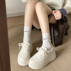 Damen modische Plattform Sneakers mit atmungsaktiver Oberflächenstruktur R&B