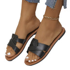 Damen Slip-On Sandalen mit elegantem Kreuzriemendesign R&B