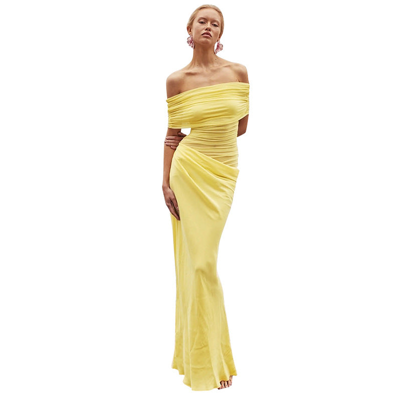 Damen elegantes Abendkleid mit Off-Shoulder-Design R&B