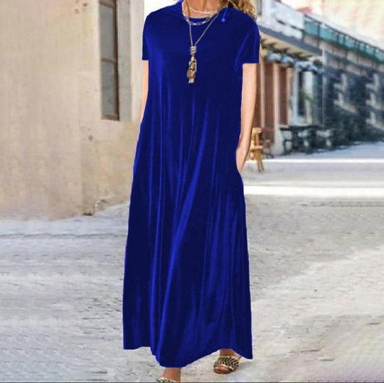 Damen Maxikleid mit elegantem Schnitt und Taschen R&B
