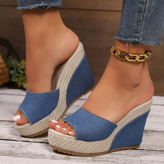 Damen Wedge-Pantoletten mit raffiniertem Obermaterial und komfortabler Sohle R&B