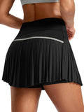 Damen Sportlicher Plisseerock mit integrierten Shorts R&B