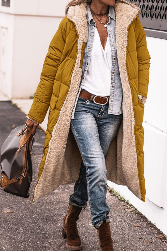 Damen Lange Gefütterte Winterjacke mit Luxuriösem Innenfutter R&B