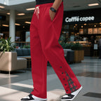 Herren lässige Freizeitpants mit Kordelzug und grafischem Design R&B