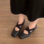 Damen Elegante Ballerinas mit dehnbarem Überkreuz-Riemen R&B