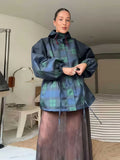 Damen Utility-Jacke mit auffälligem Karomuster und lässiger Passform R&B