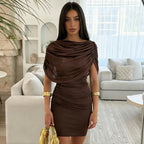 Damen figurbetontes Cocktailkleid mit Drapierung R&B