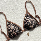 Damen Triangel-Bikini mit chicem Tiermuster und verstellbaren Trägern R&B