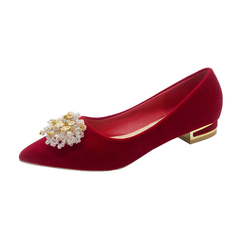 Damen elegante Ballerinas mit dekorativem Blütenakzent R&B