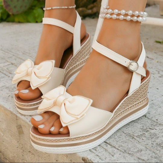 Damen Wedge-Sandalen mit elegantem Schleifen-Design R&B