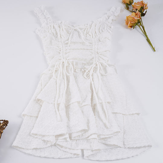 Damen süßes Minikleid mit Rüschen und verspieltem Volant R&B