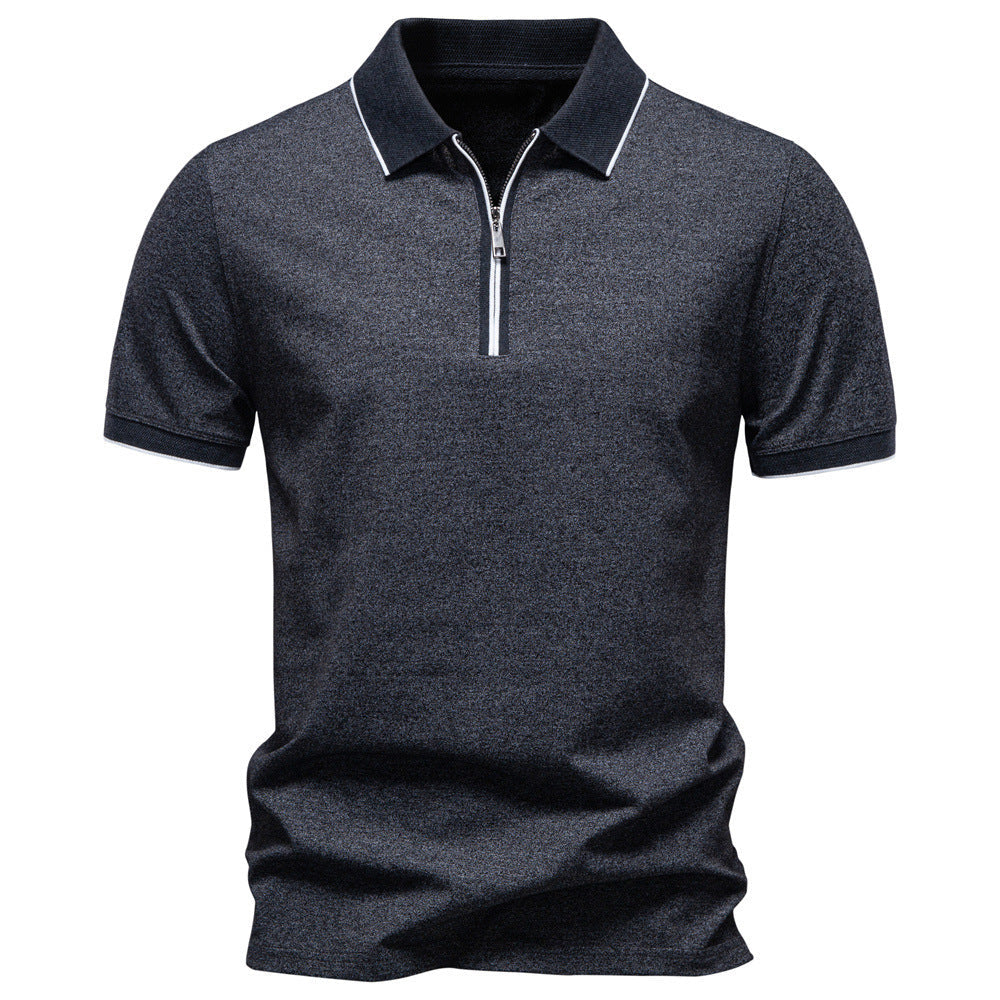 Herren nan atmungsaktives kurzärmeliges Poloshirt mit halbhohem Reißverschluss und Piquéstruktur R&B