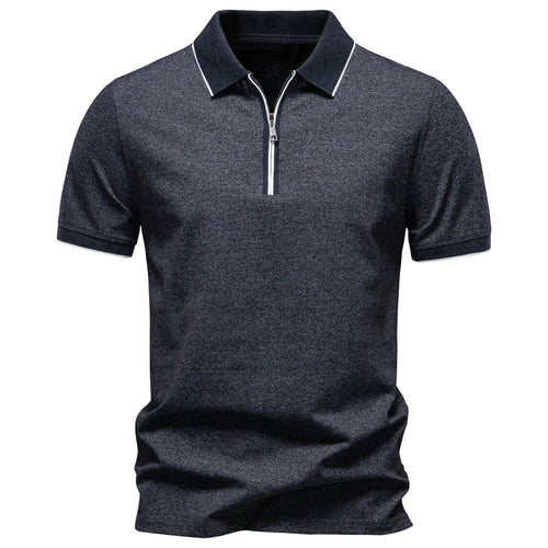 Herren nan atmungsaktives kurzärmeliges Poloshirt mit halbhohem Reißverschluss und Piquéstruktur R&B