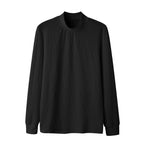Unisex nan texturierter Waffelstrick-Pullover mit schmalem Stehkragen und Rippbündchen R&B