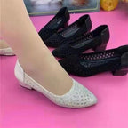 Damen elegante Ballerinas mit funkelndem Strass und komfortablem Blockabsatz R&B