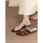 Damen elegante Slingback-Sandalen mit raffiniertem Riemendesign R&B