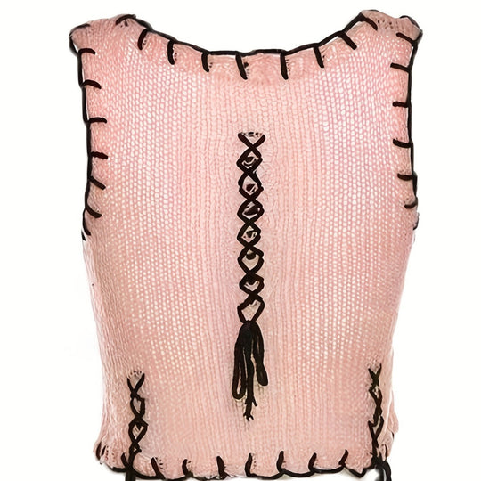 Damen luftiger Strickpulli mit dekorativen Nähten R&B