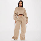 Damen lässiger Crop-Top Hoodie R&B