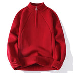 Herren Sportlicher Stehkragenpullover mit Reißverschluss und strukturiertem Design