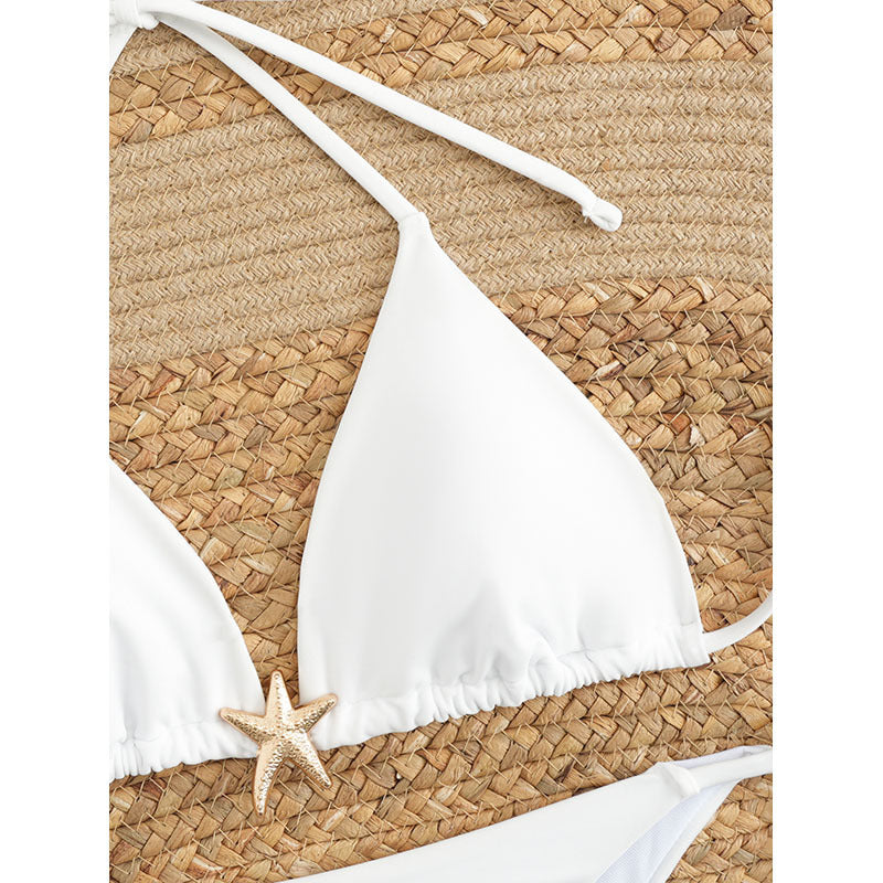 Damen Triangel-Bikini-Set mit verstellbaren Trägersystem und eleganter Dekoration R&B