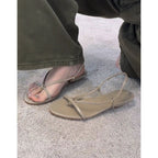 Damen Zehentrenner-Sandalen mit eleganten Riemen und goldenen Akzenten R&B
