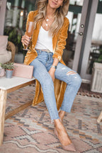 R&B | My Way Samt Strickjacke Mantel