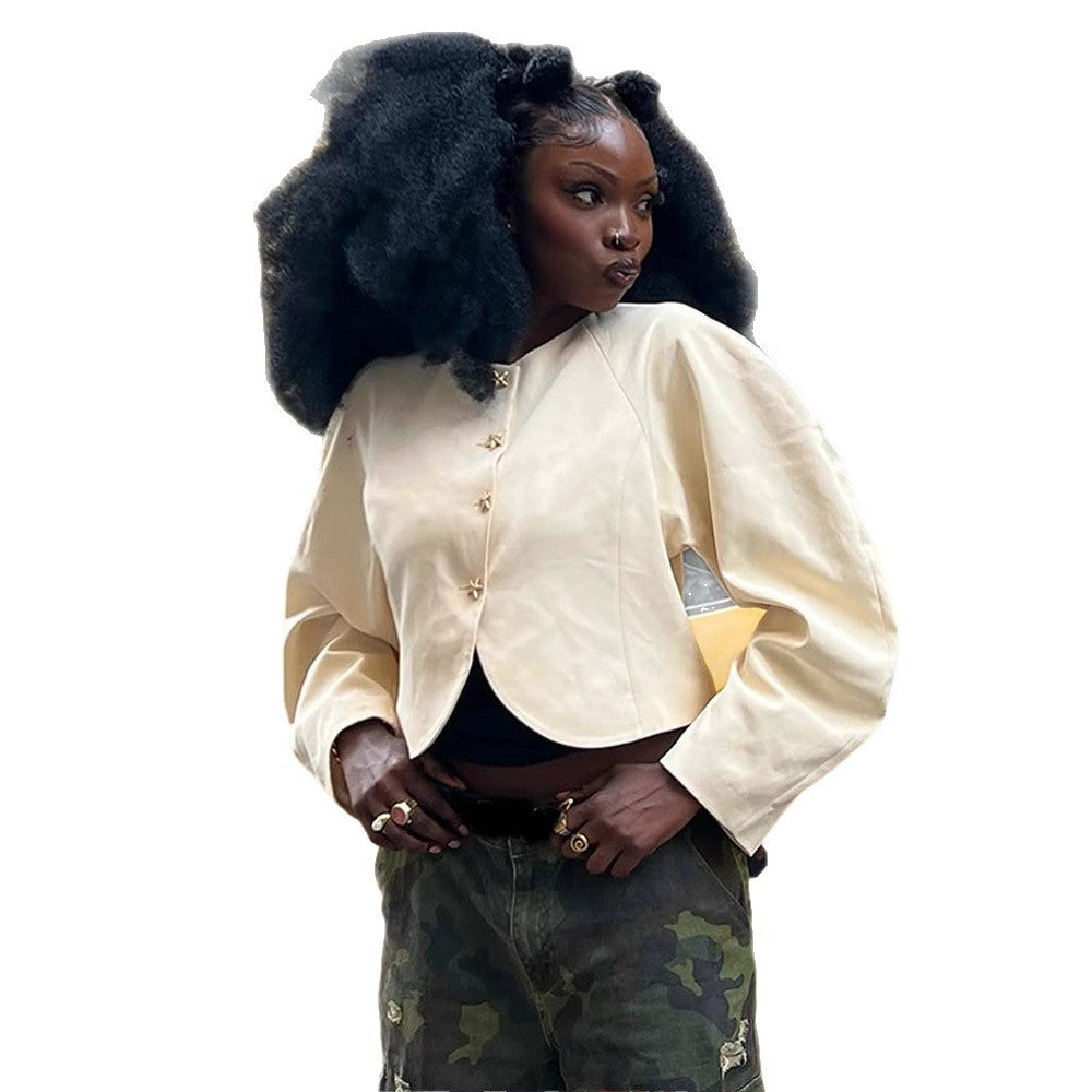 Damen elegante Jacke mit voluminösen Ärmeln R&B
