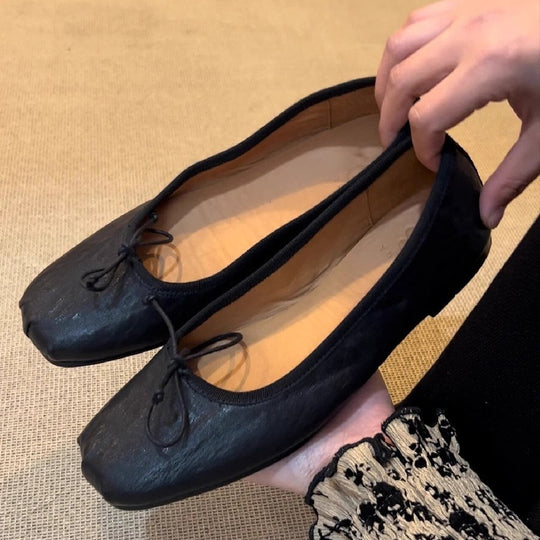 Damen Ballerinas mit quadratischer Zehenform und elegantem Riemenverschluss R&B
