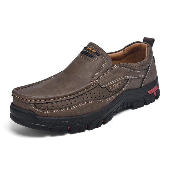 Herren Multifunktionale und bequeme Leder-Slipper mit rutschfester Sohle R&B