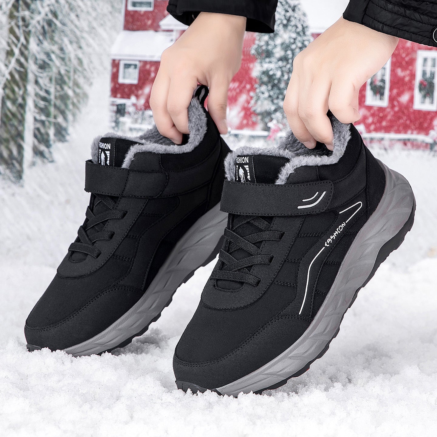 Damen isolierte Winter-Sneaker mit rutschfester Sohle und komfortablem Inneren R&B