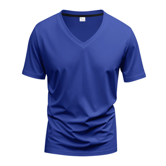 Herren V-Ausschnitt T-Shirt aus atmungsaktiver und schnelltrocknender Baumwolle R&B