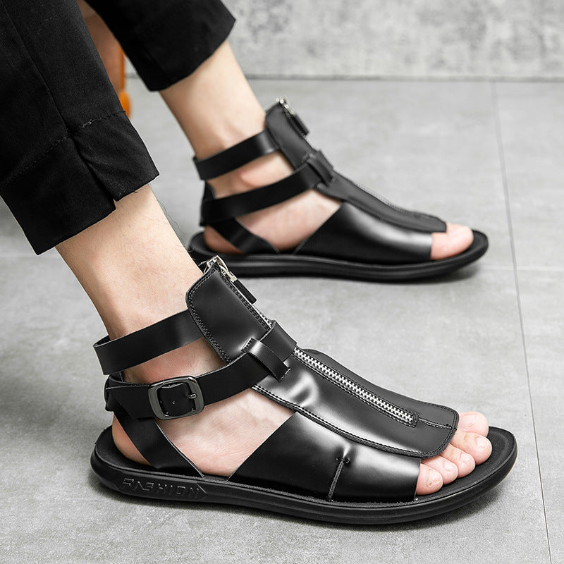Herren Atmungsaktive Sommer-Sandalen mit elegantem Reißverschluss R&B
