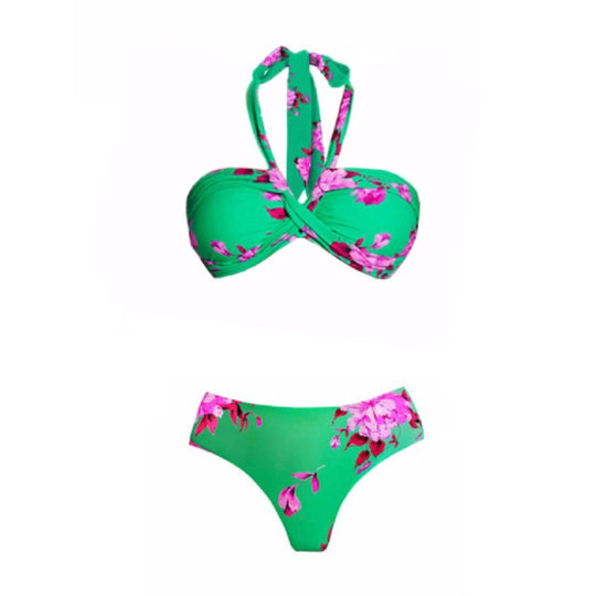 Damen Zweiteiler Badeanzug mit floralem Design R&B