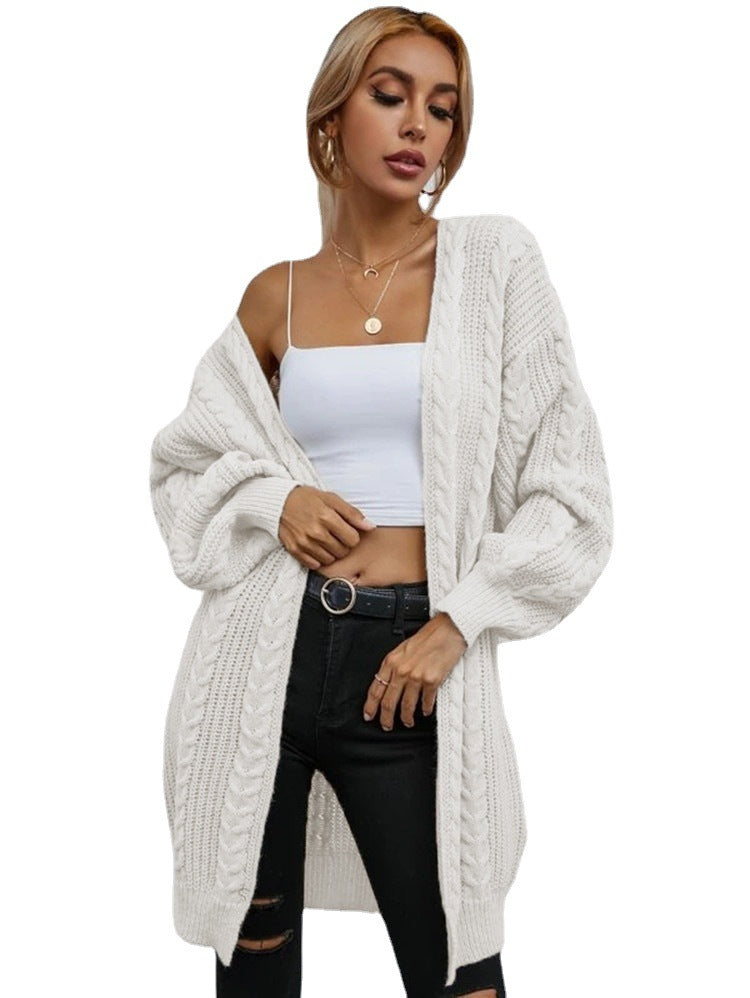 Damen Großer Strickcardigan mit tiefem V-Ausschnitt und lässigem Schnitt R&B