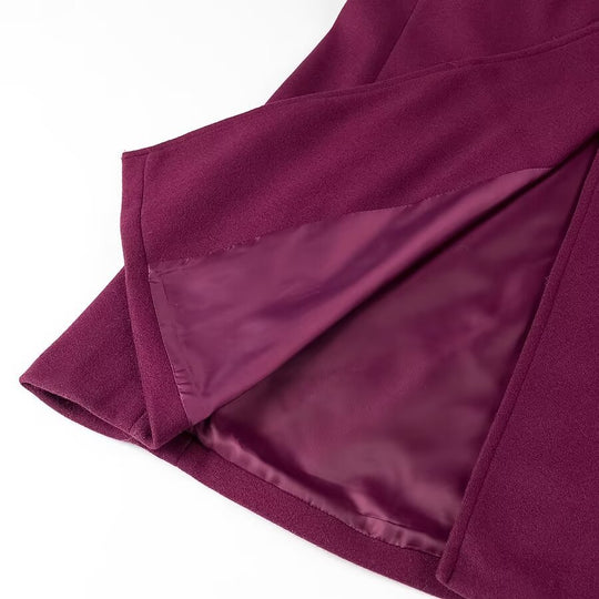 Damen eleganter und lässiger Langmantel mit doppelter Knopfreihe R&B
